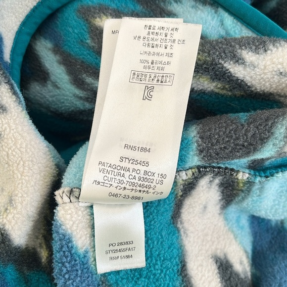 Patagonia Synchilla 1/4 snap pullover fleece Trout Tales Elwha Blue size M - Picture 16 of 16
